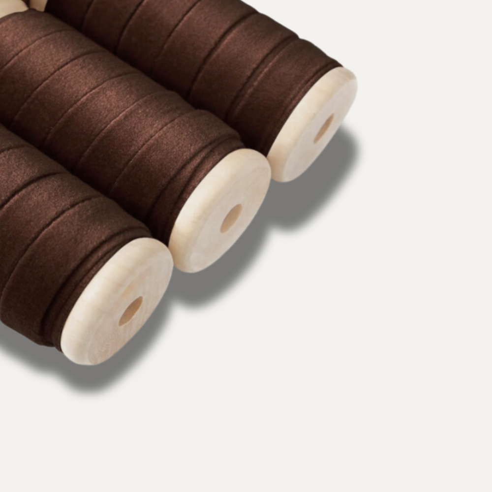 Rouleaux de ruban en velour mince - chocolat