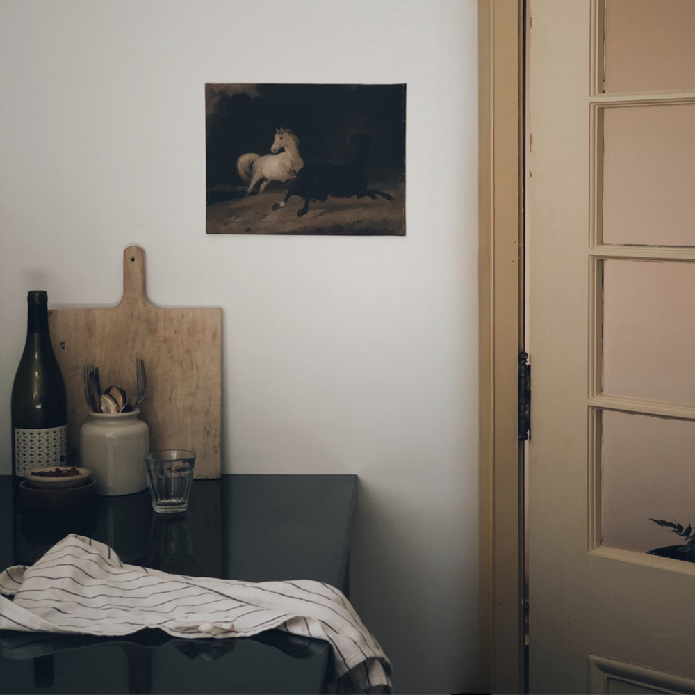 Accessoire de décoration maison Canevas - chevaux vintage Sur mon X