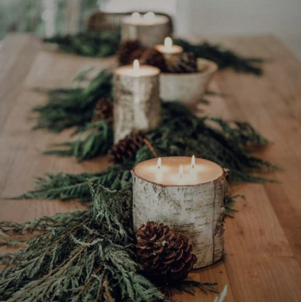 vintage home decor accessories - - Accessoires Décoration Maison - Chandelle pillier - écorce de bouleaux 6"  - Sur mon x