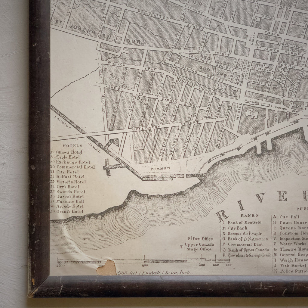 Cadre map antique - ville de montreal