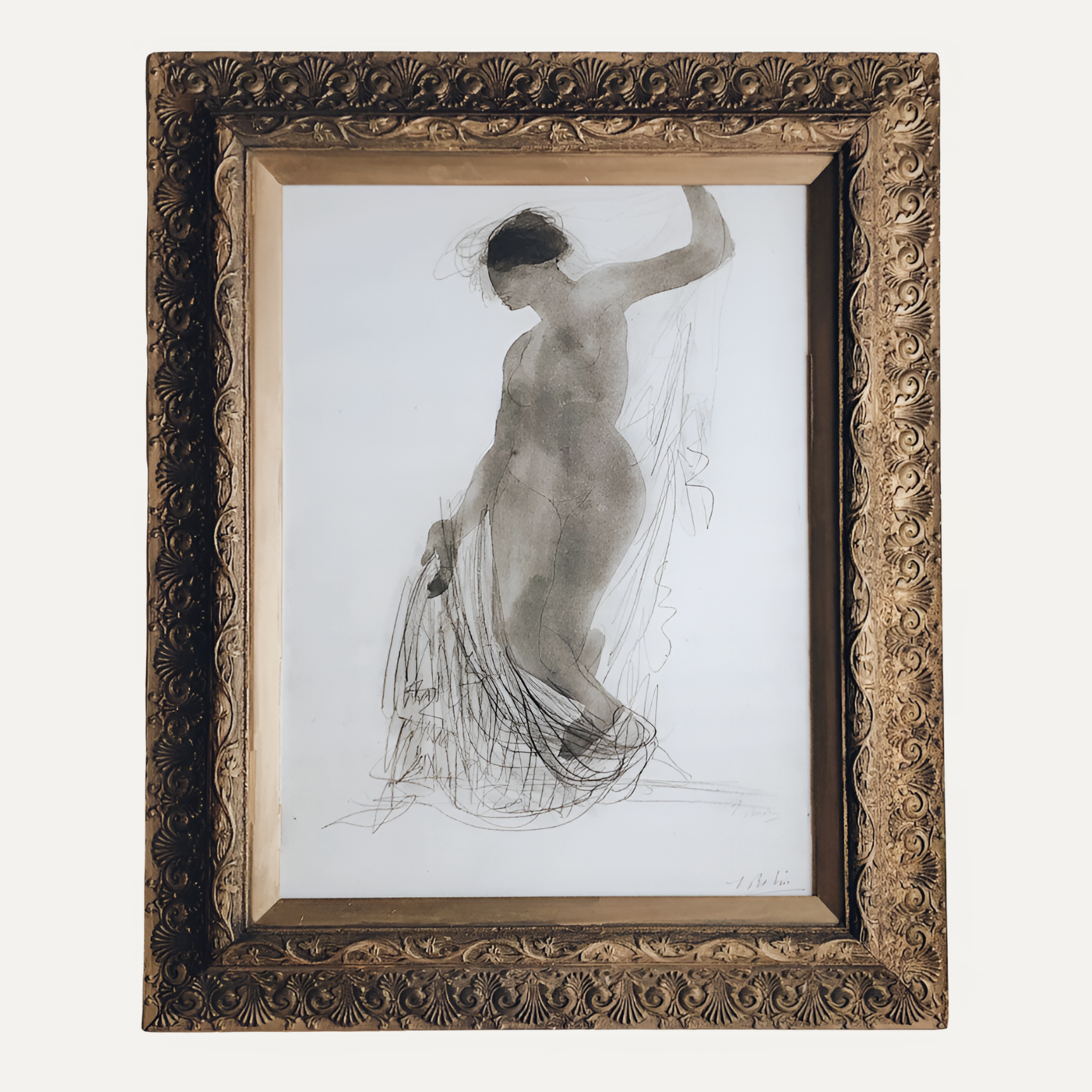 VINTAGE FRAME - Paris - Rodin Drawing