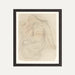 Vintage fine art print – Elegant and timeless sketch of a woman in an ornate frame. Classic wall art for a refined interior