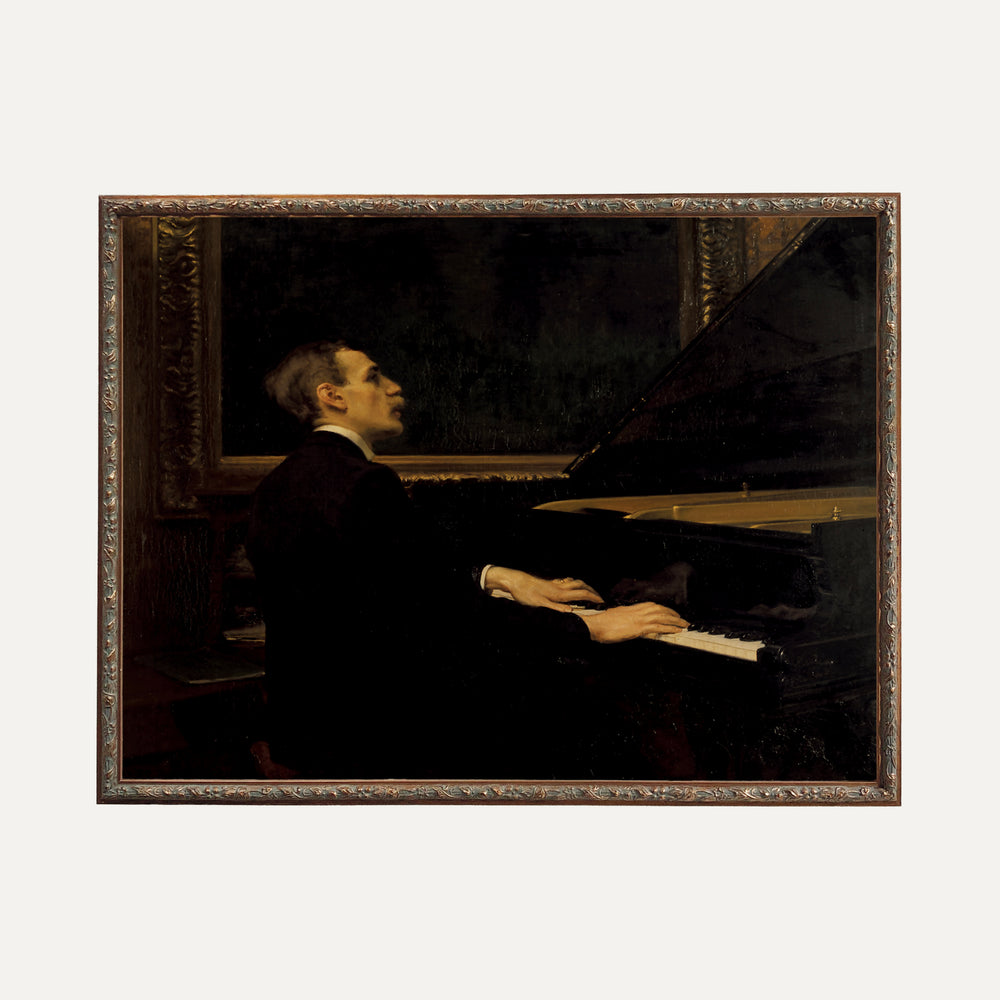Impression sur papier beaux-arts- Nocturne Privé au piano