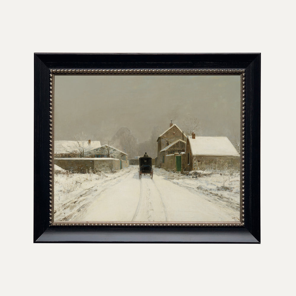 Impression sur papier beaux-arts- Paysage d'hiver chemin