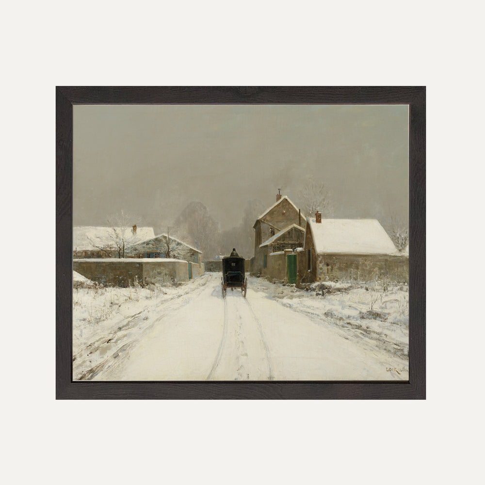 Impression sur papier beaux-arts- Paysage d'hiver chemin