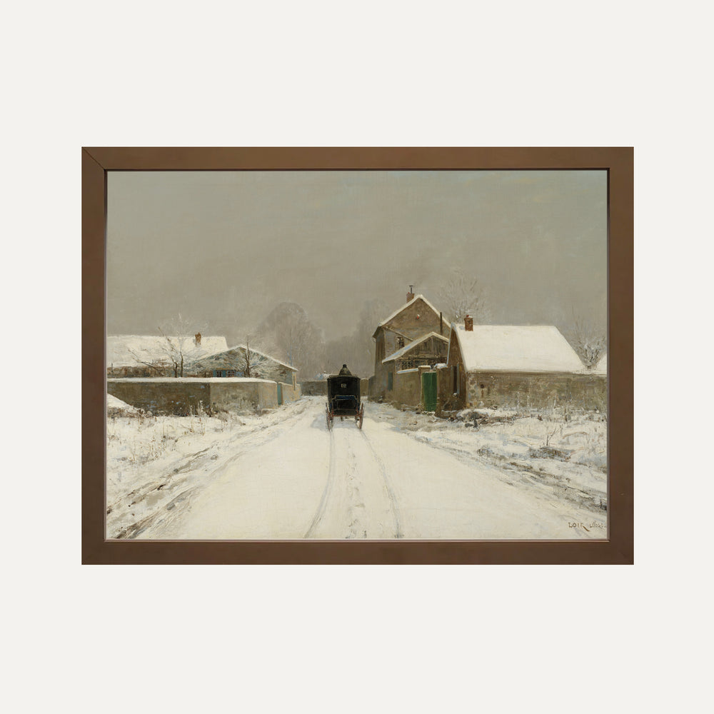 Impression sur papier beaux-arts- Paysage d'hiver chemin