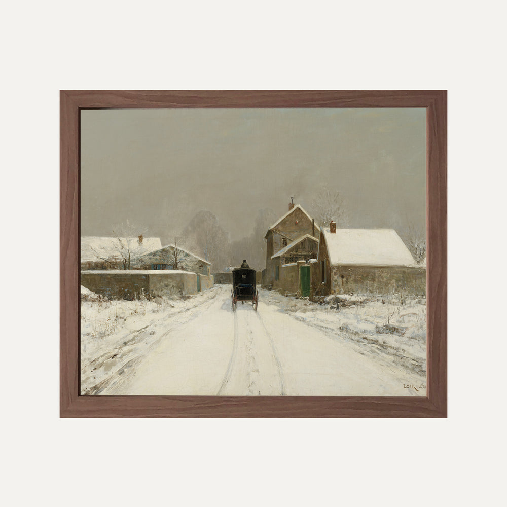 Impression sur papier beaux-arts- Paysage d'hiver chemin