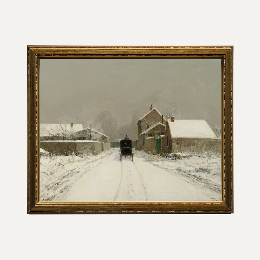 Impression sur papier beaux-arts- Paysage d'hiver chemin