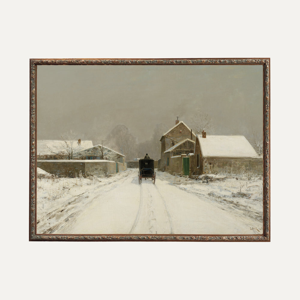 Impression sur papier beaux-arts- Paysage d'hiver chemin
