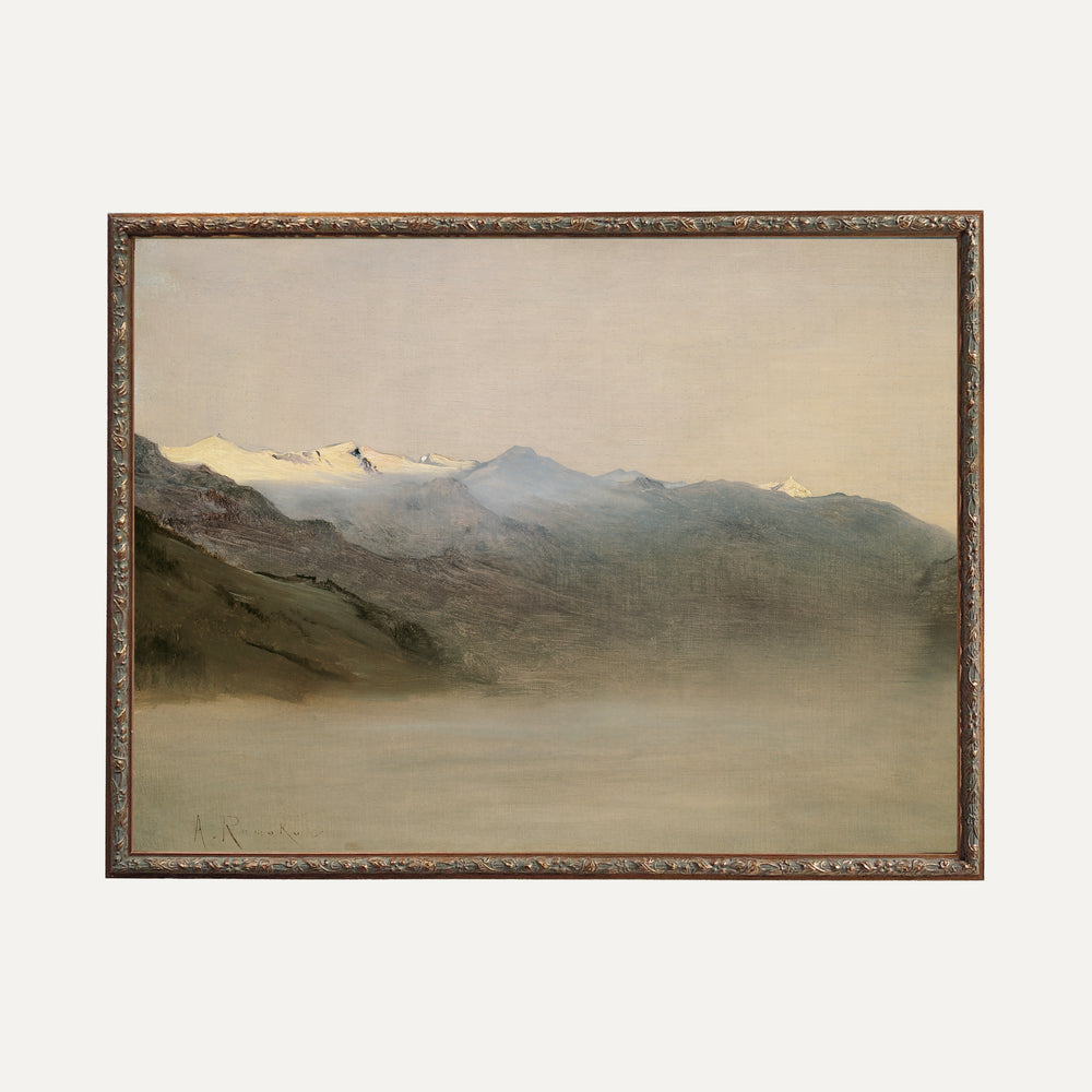 Impression sur papier beaux-arts- Paysage montage brumeuse
