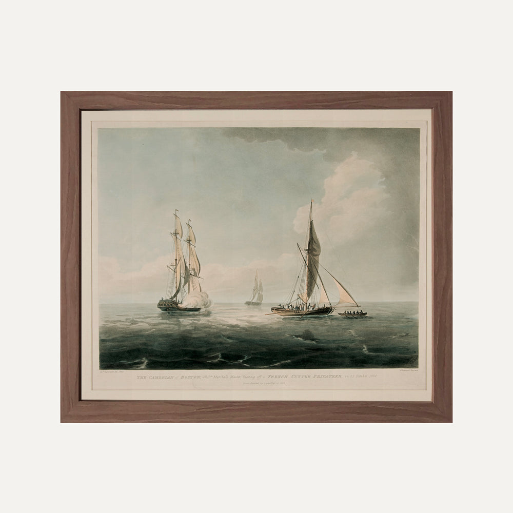 Impression sur papier beaux-arts - lithographie Élégance marine