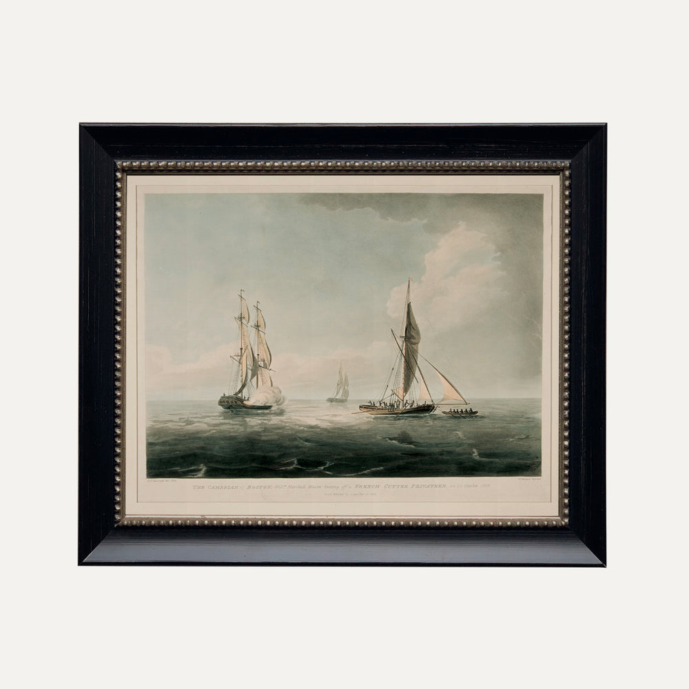 Impression sur papier beaux-arts - lithographie Élégance marine