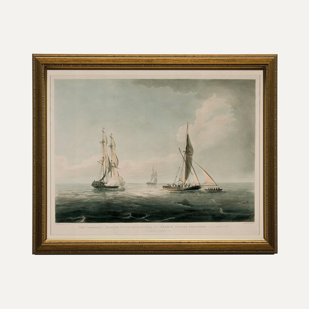 Impression sur papier beaux-arts - lithographie Élégance marine