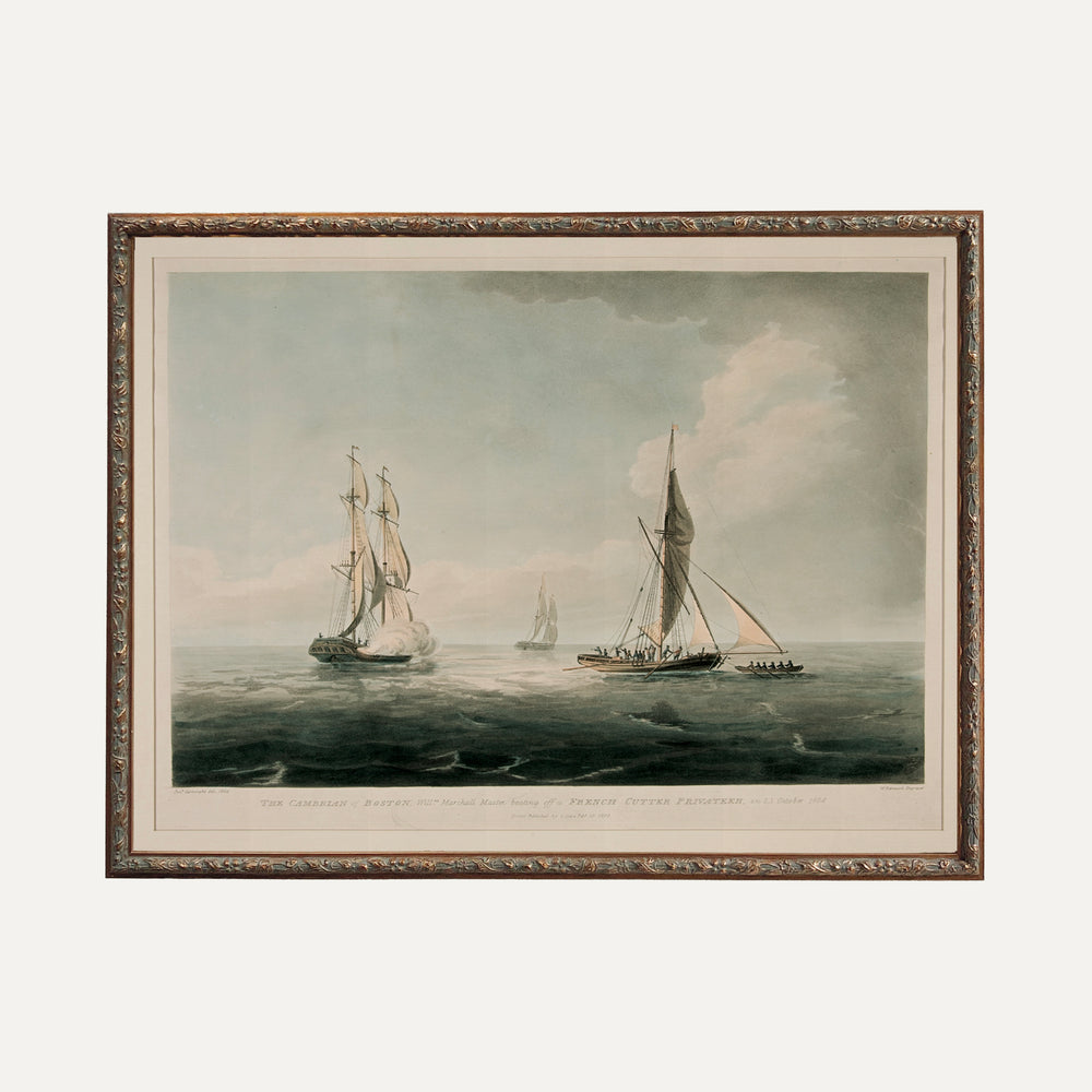 Impression sur papier beaux-arts - lithographie Élégance marine