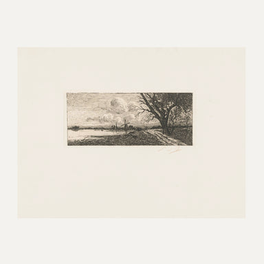 Cadre classique Dessin paysage vintage - la forêt - timeless wall art landscape