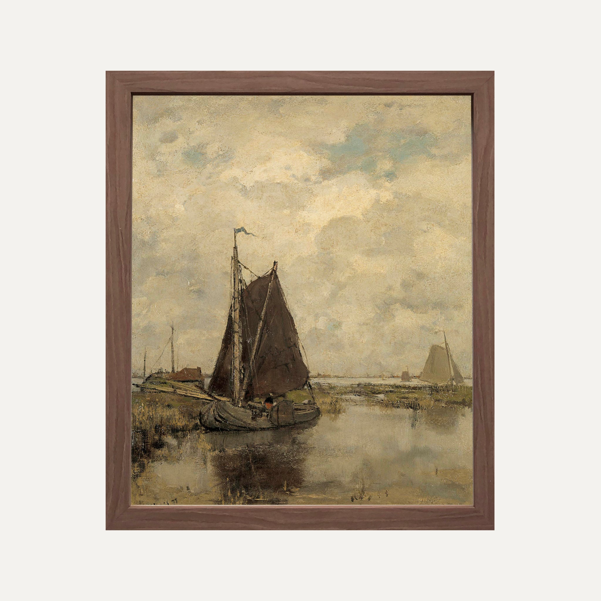 peinture vintage voilier - wall art timeless painting sail