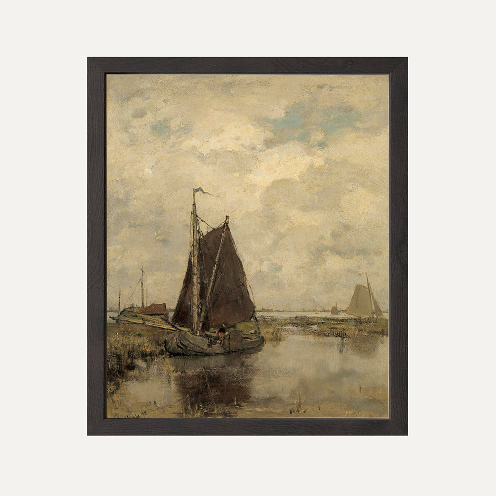 peinture vintage voilier - wall art timeless painting sail