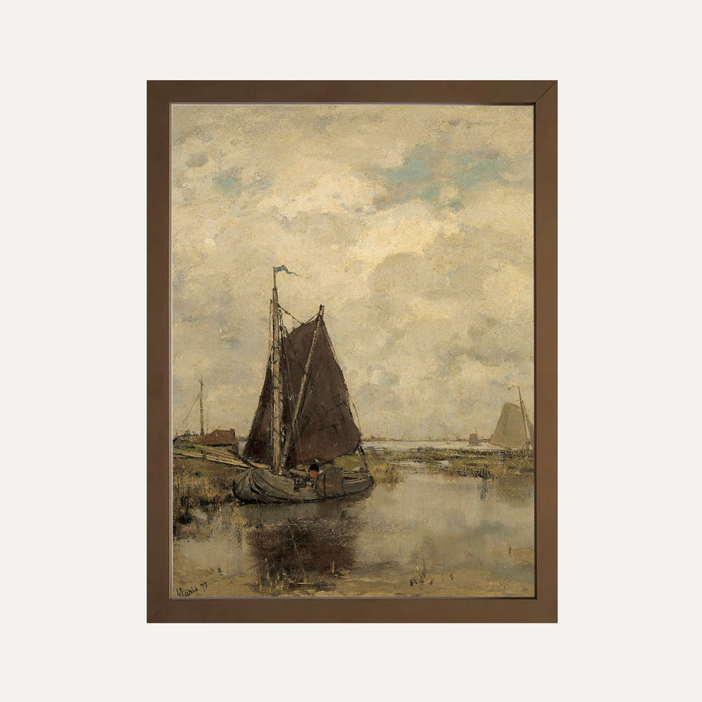 peinture vintage voilier - wall art timeless painting sail