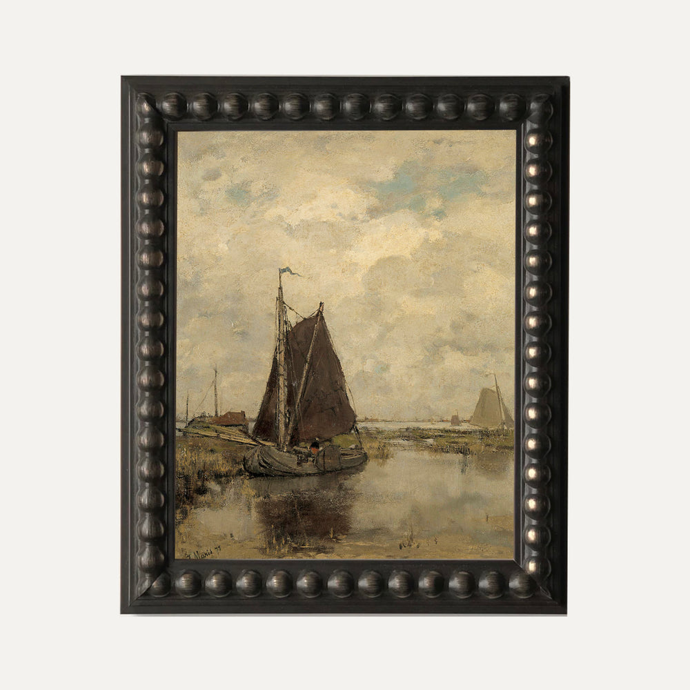 peinture vintage voilier - wall art timeless painting sail