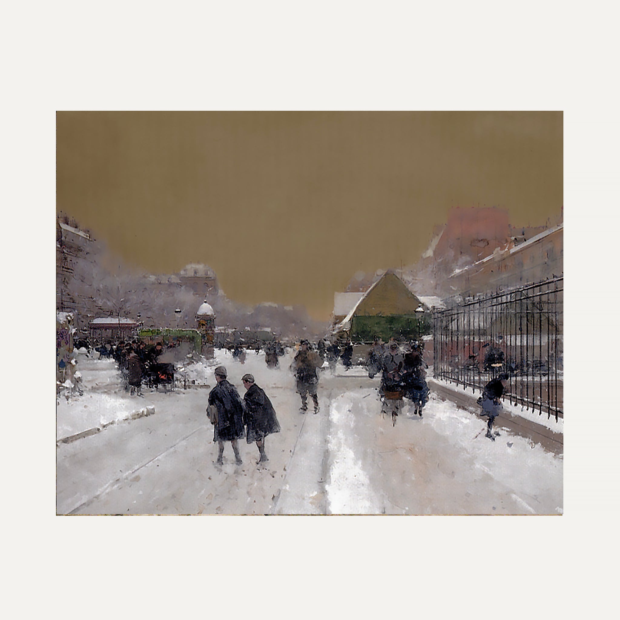 Impression sur papier beaux-arts - Paris sous la neige