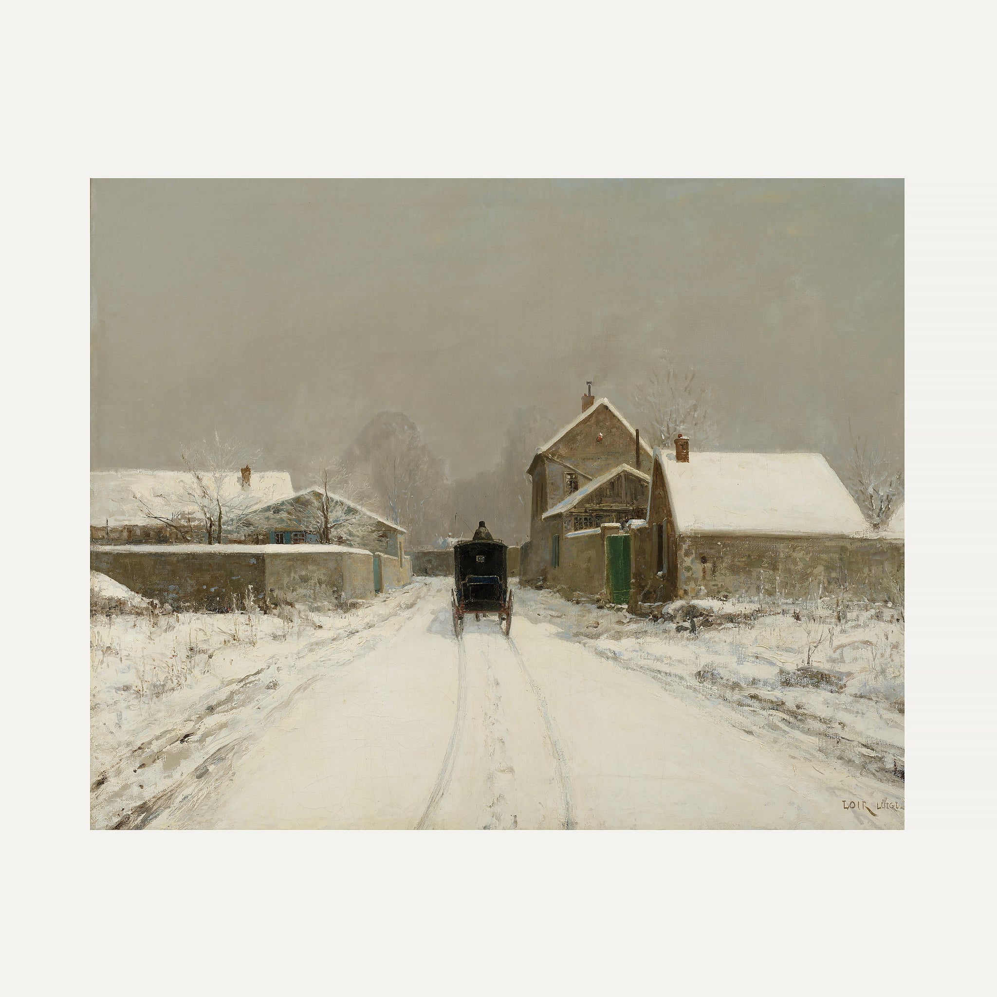 Impression sur papier beaux-arts- Paysage d'hiver chemin