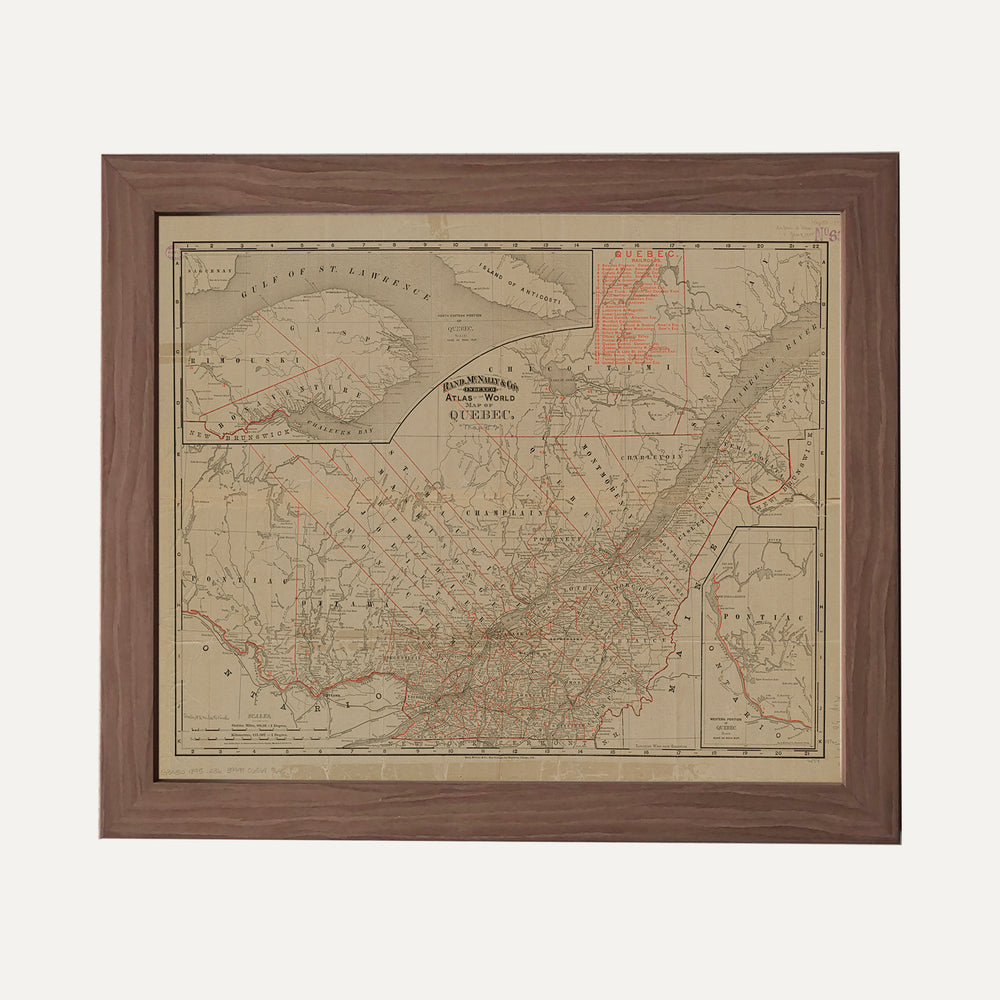FINE ART PRINT - Vintage historic map Quebec 