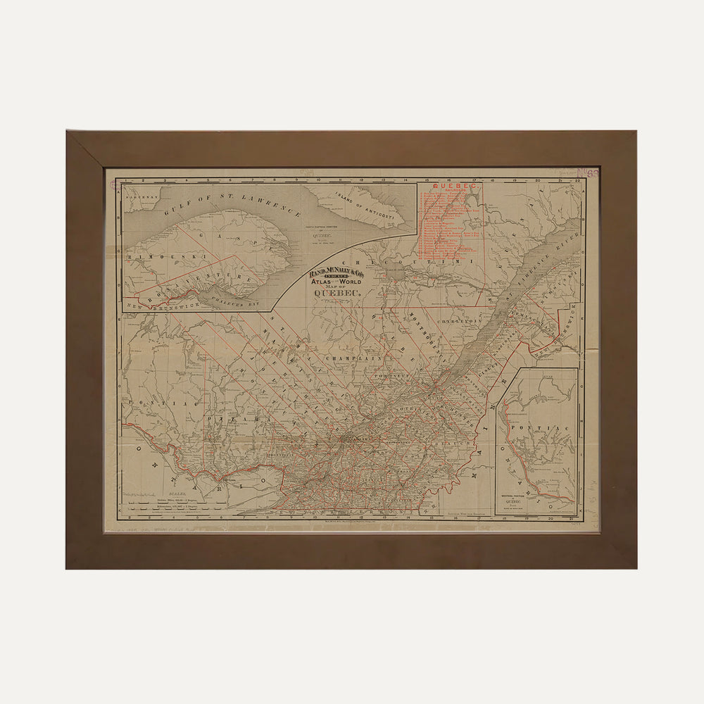 FINE ART PRINT - Vintage historic map Quebec 
