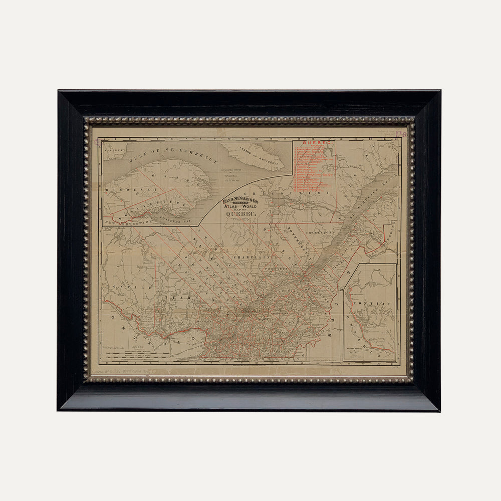 FINE ART PRINT - Vintage historic map Quebec 