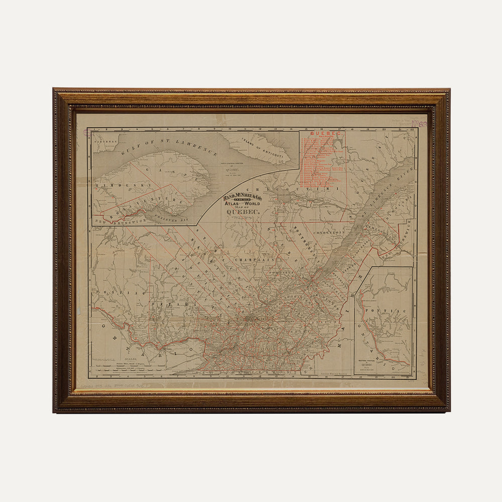 FINE ART PRINT - Vintage historic map Quebec 