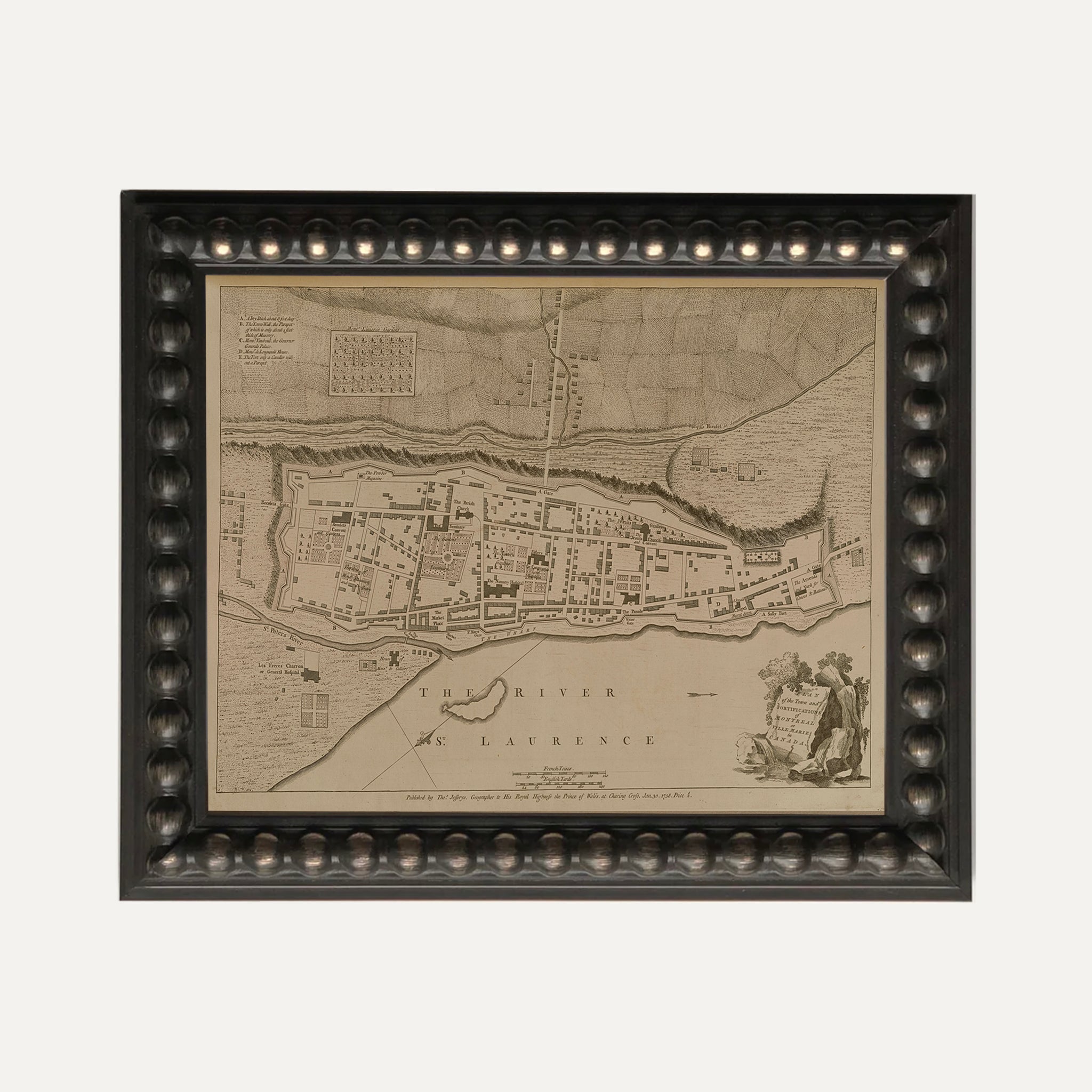 Impression sur papier beaux-arts - Carte historique vintage - Montréal