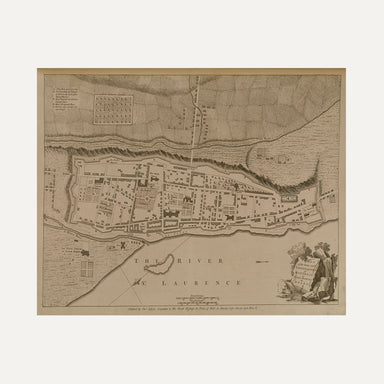carte historique vintage ville de Montreal fleuve st-laurent