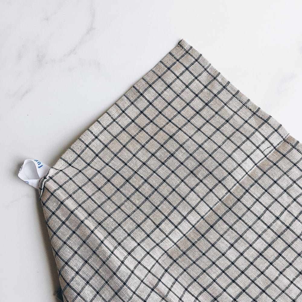 Accessoire de décoration maison Linge de cuisine en lin à carreaux vintage Sur mon X