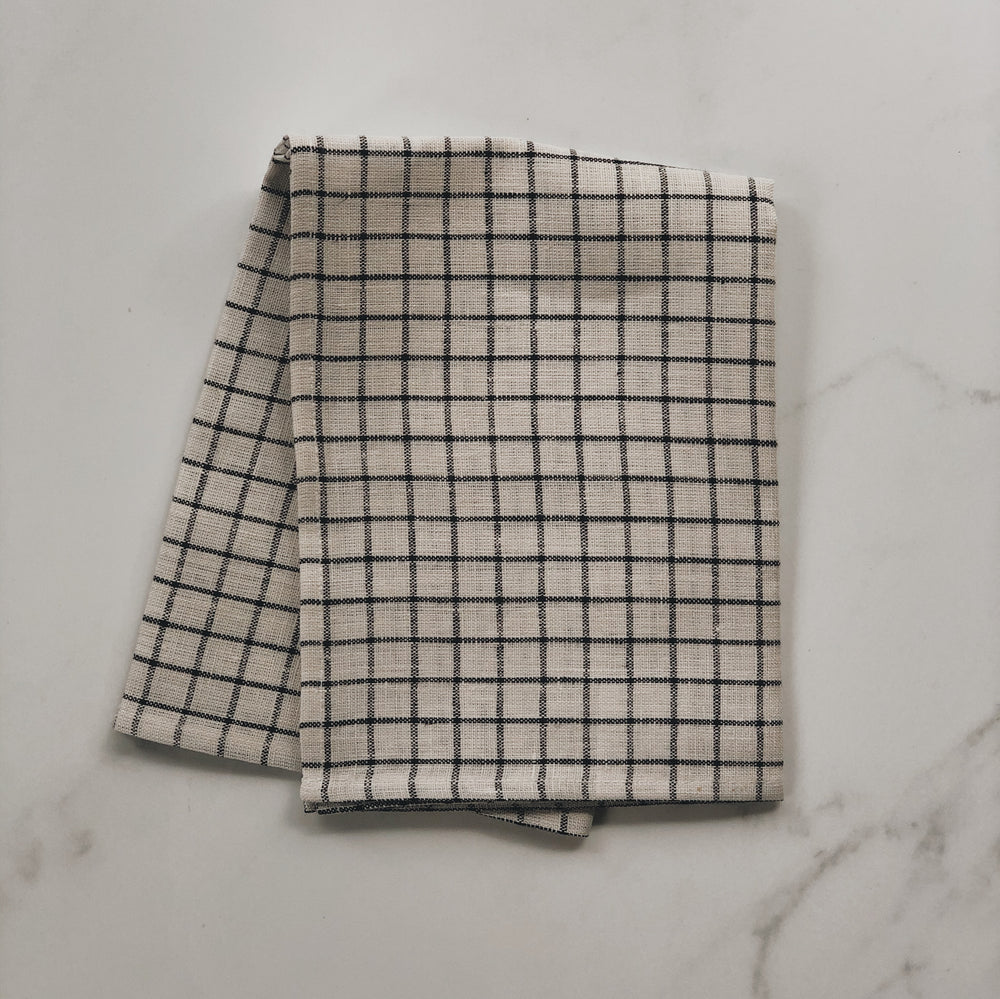 Accessoire de décoration maison Linge de cuisine en lin à carreaux vintage Sur mon X