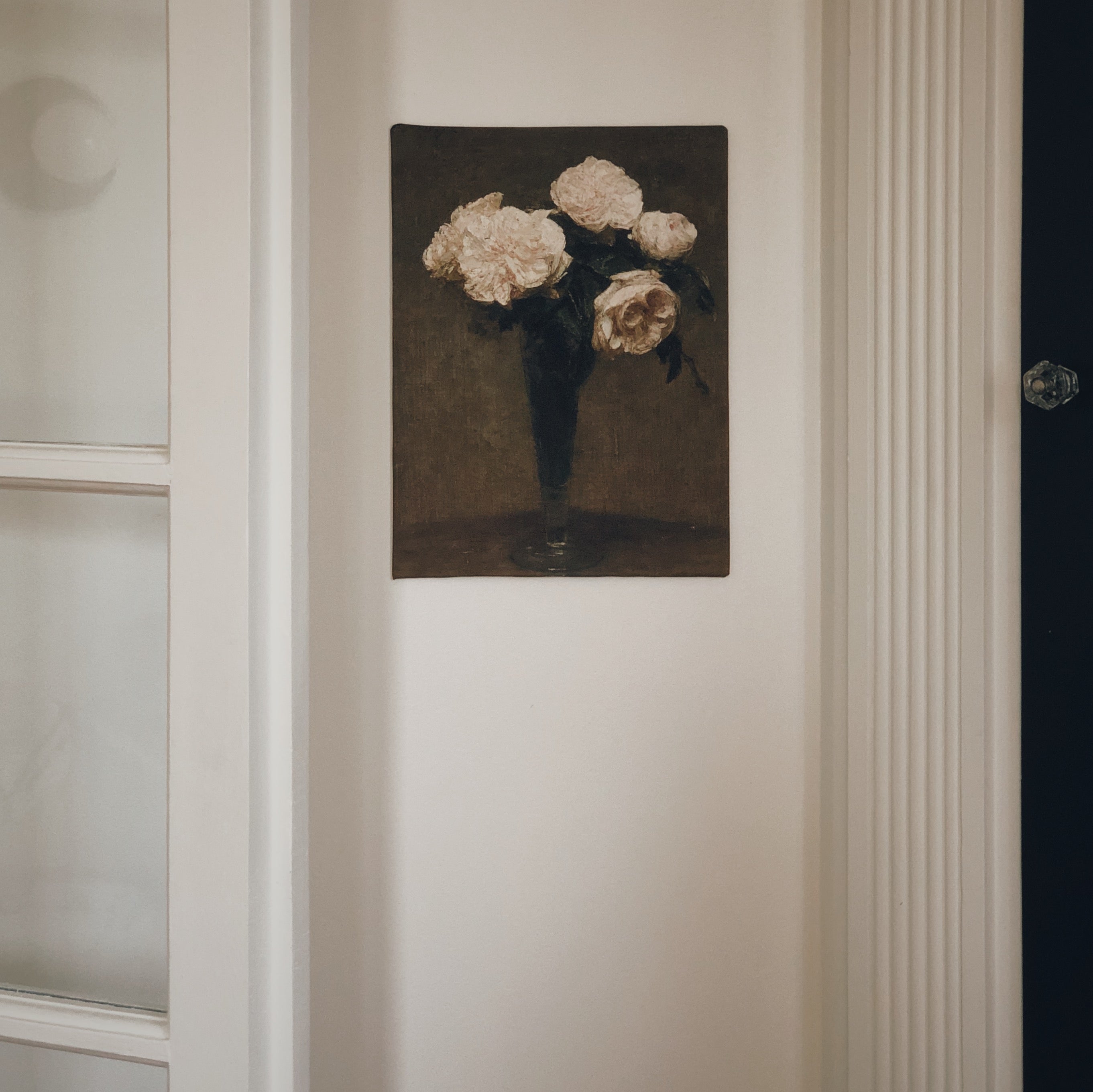 STRETCHED FLAT RIGID CANVAS - Bouquet of white flowers