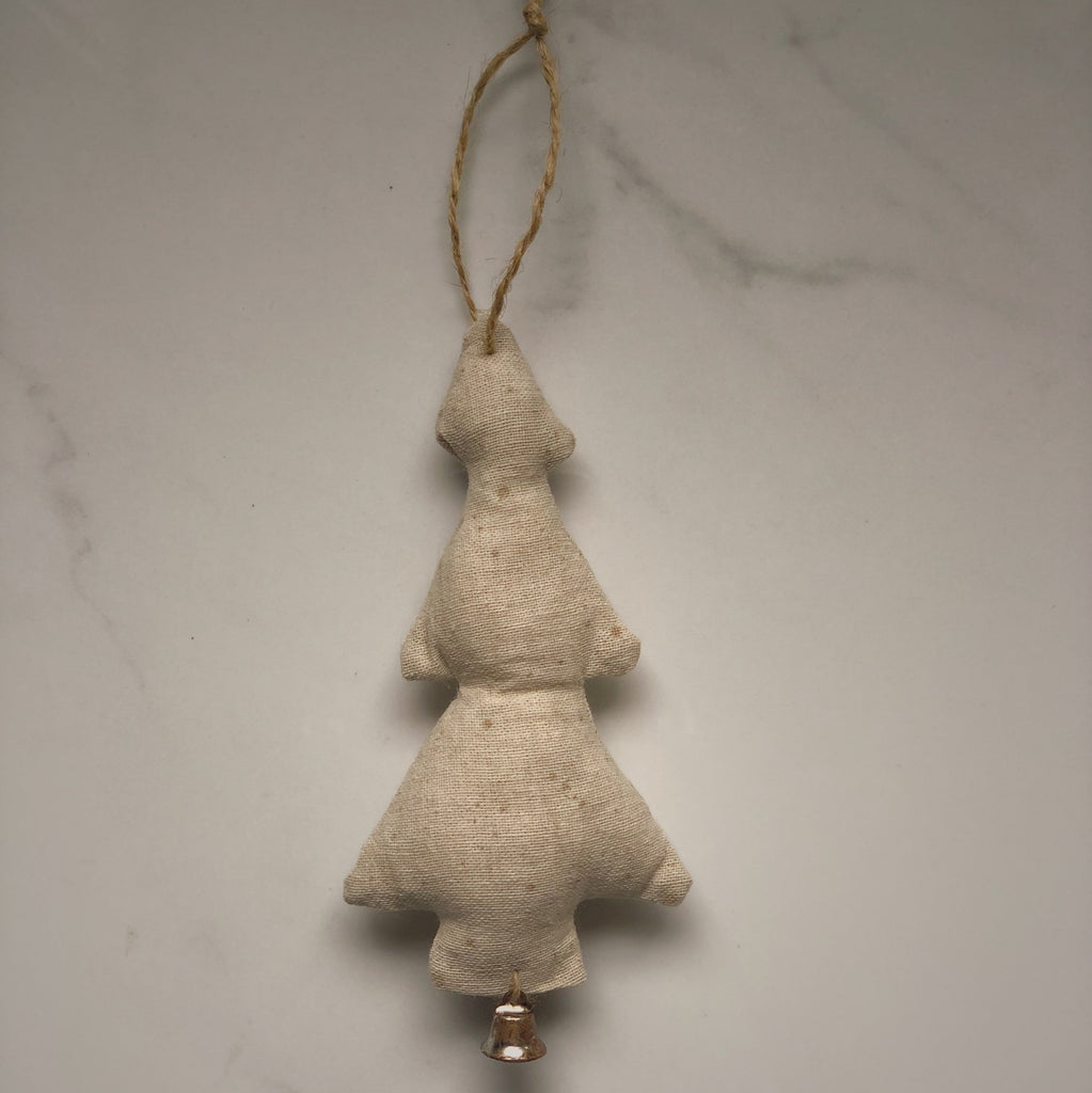 Ornament - antique canvas &amp; bell