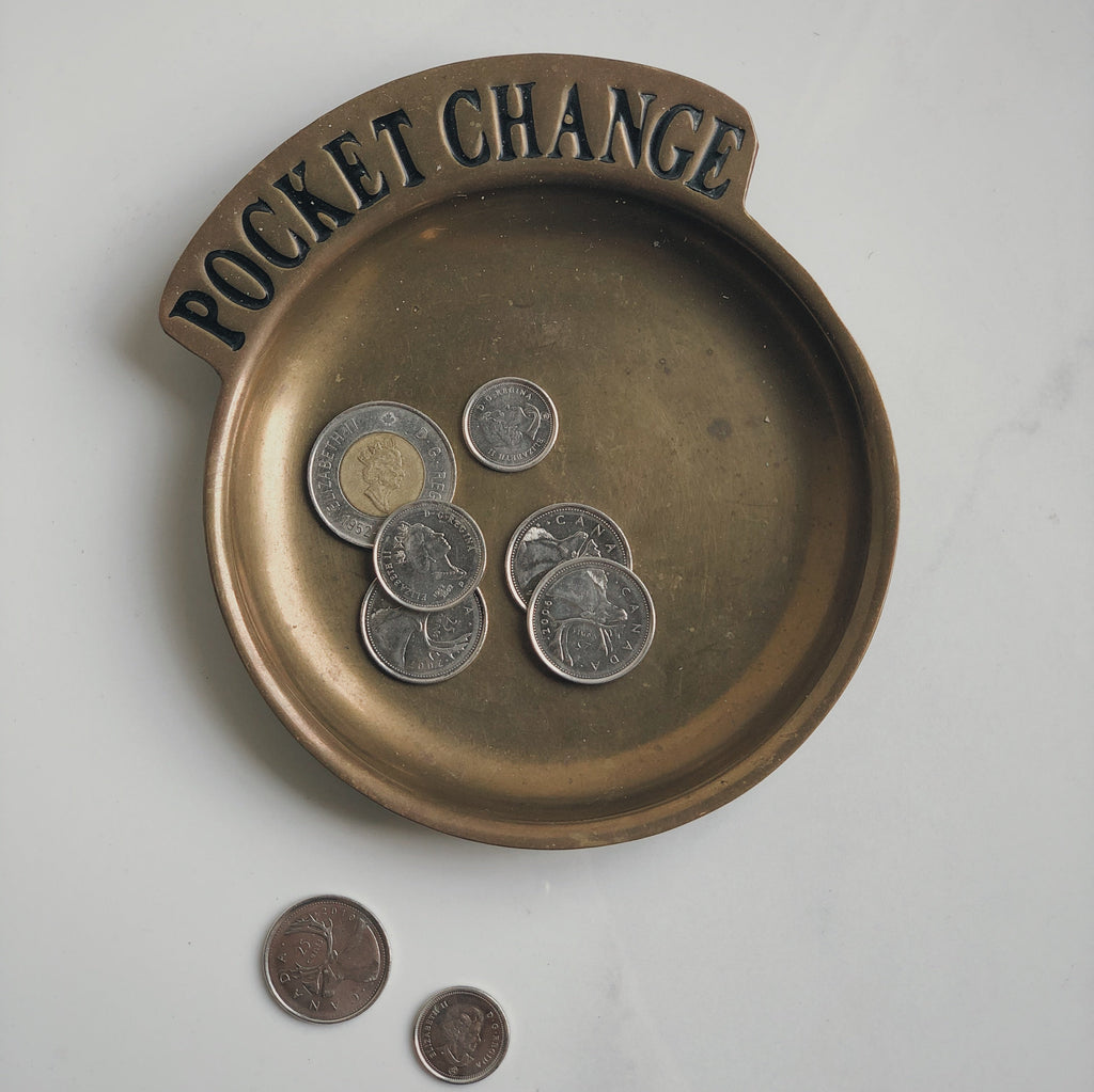 Empty pocket in vintage brass
